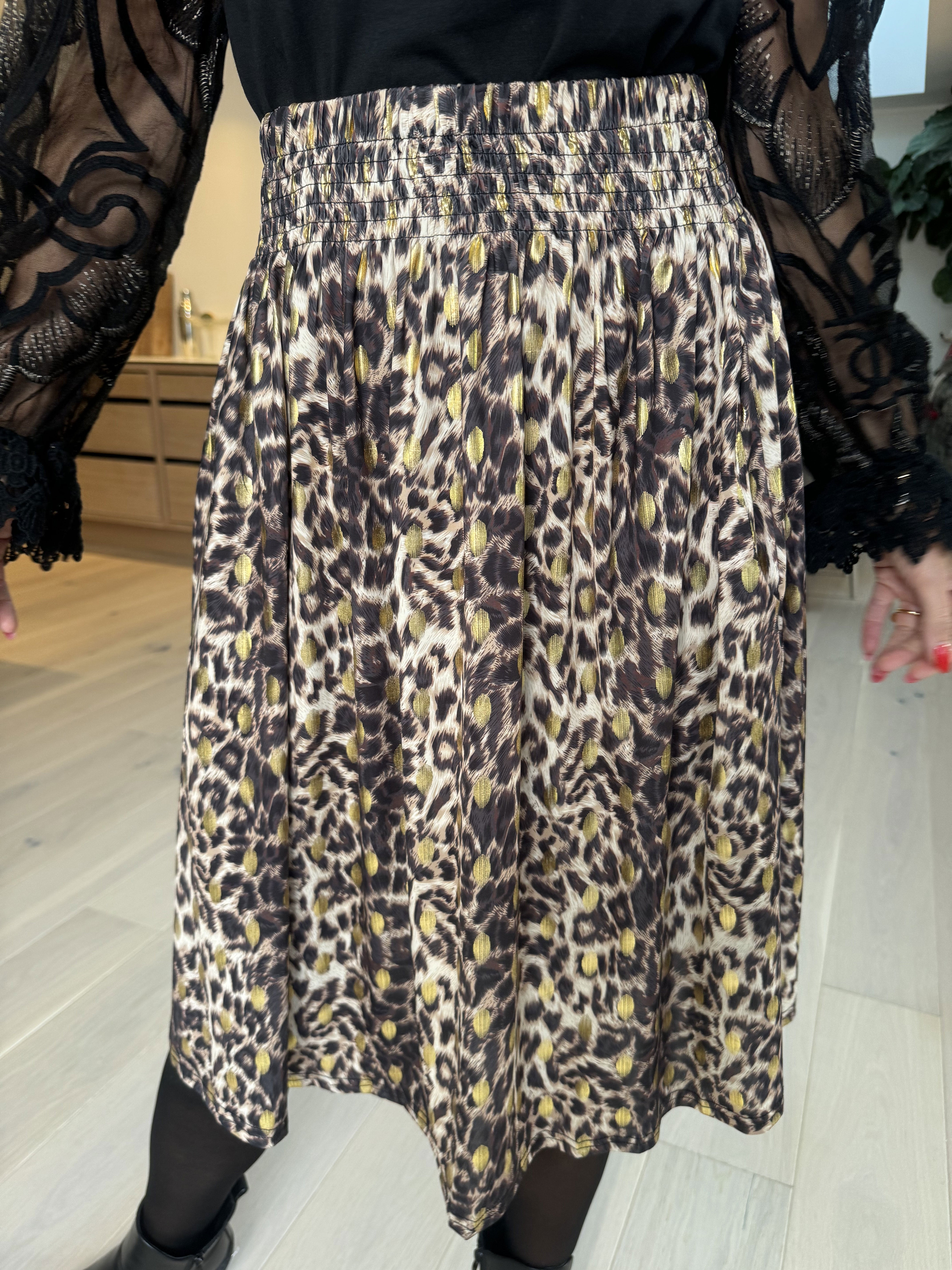 Pams Leo Skirt - Nederdel i elastisk stof med leopardprint